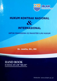 Image of Hukum Kontrak Nasional & Internasional: Untuk Mahasiswa S2 Magister Ilmu Hukum