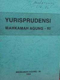 Image of Yursprudensi Mahkamah Agung RI 1994