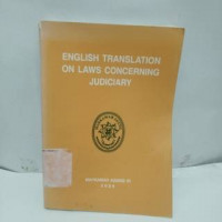 Image of English Translation On Laws Concerning Judiciary